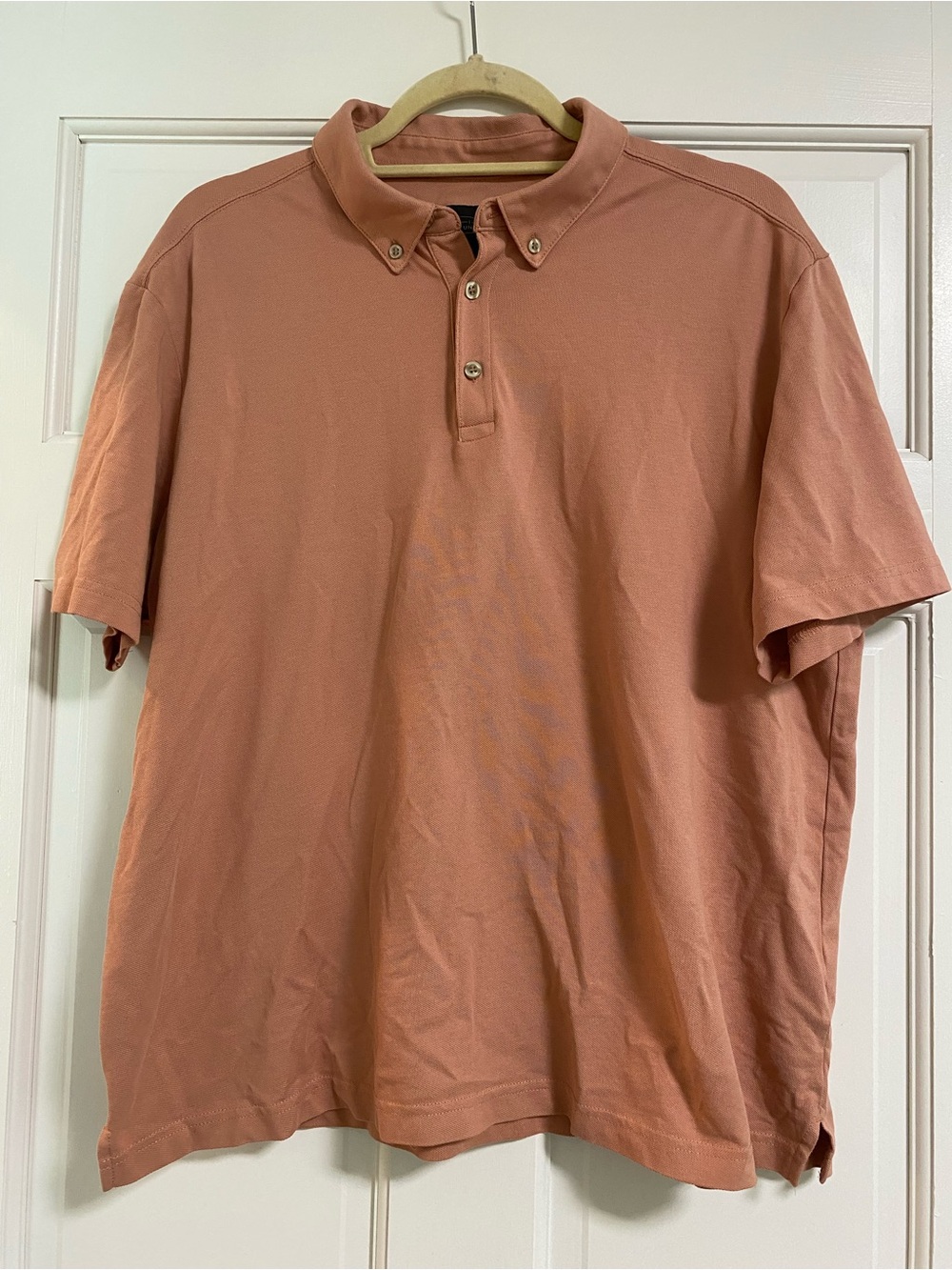 Men's Button-Down Collar Polo Shirt - salmon color